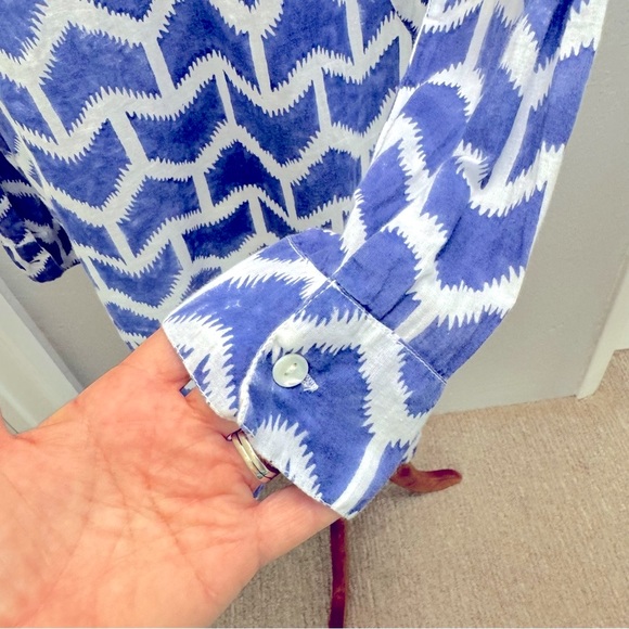 Original Roberta Roller Rabbit 100% Cotton Voile Dress Blue SM - Picture 10 of 13